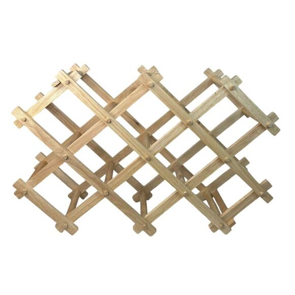 Accordion Wooden Wine Rack Stand Alone Expandable Bottle Holder High Quality MCM - Picture 1 of 4